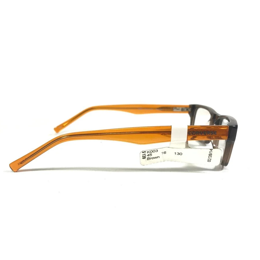 Converse Kids Eyeglasses Frames K003 BROWN Orange Rectangular Full Rim 45-16-130